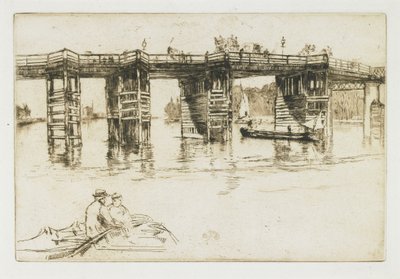 Oude Putney Bridge, 1879 door James Abbott McNeill Whistler